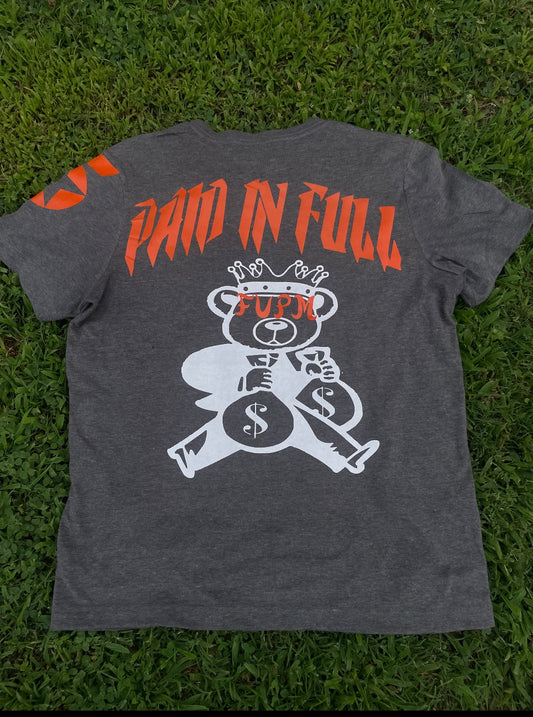 Paid In Full Grey and White Tee